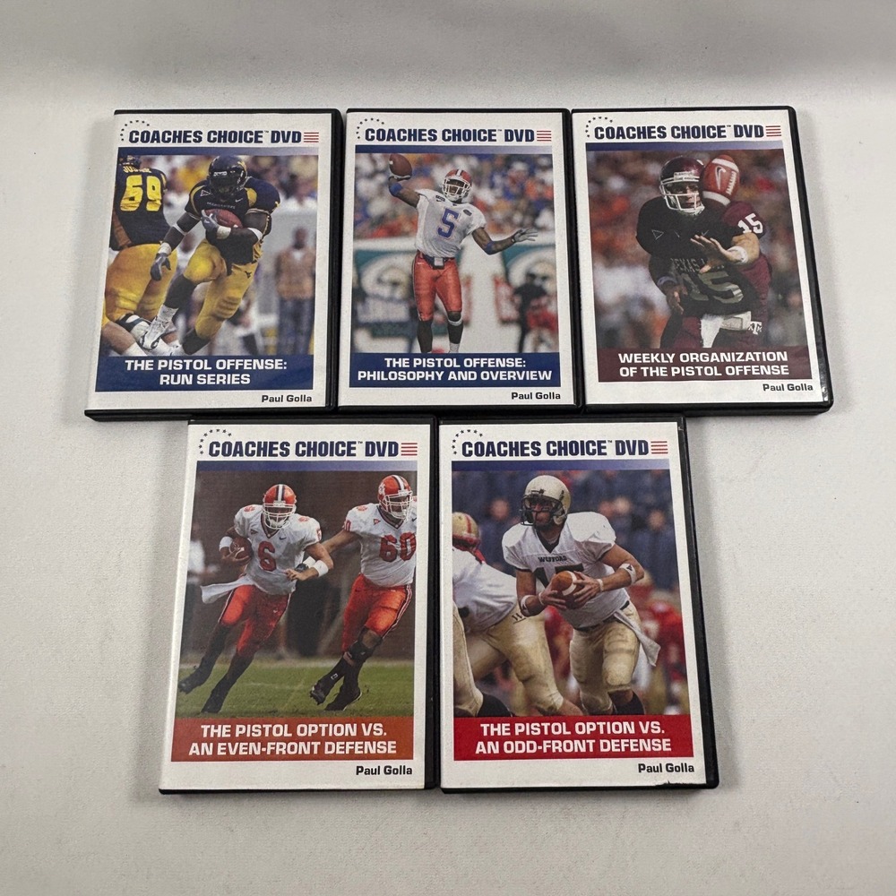 Coaches Choice Football Training DVD Lot of 5 Pistol Offense Defense Paul Golla